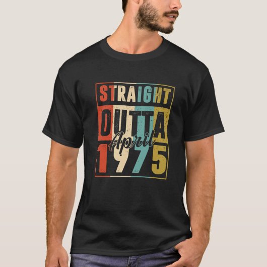 ストレートアウト1975年4月ヴィンテージ男性47位B Tシャツ (正面)