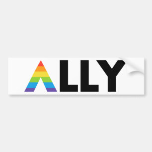 ストレートアリーLGBTQレインボーLGBT バンパーステッカー