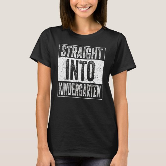 ストレートイン幼稚園新学期キンダーS Tシャツ (正面)