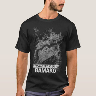 ストレートウッタバマコ市地図(大プリント) Tシャツ