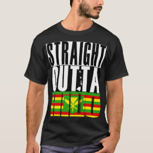 ストレートウッタヒロハワイ金花マオリ国旗バイハ Tシャツ