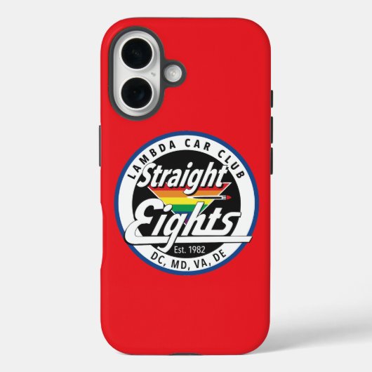 ストレートエイトフォンケース（赤） Case-Mate iPhoneケース (裏面)