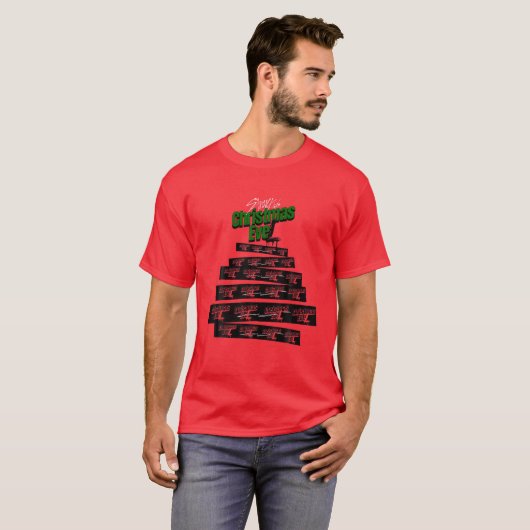 ストレートクリスマスツリー子供へヴェル男性ミュージックバンド Tシャツ (正面フル)