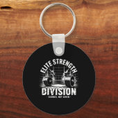 ストレートディビジョンのデッドリフトクラブジム重量挙げ キーホルダー (正面)