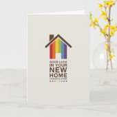ストレートデザイン「新しいホーム」カード カード (黄色い花)