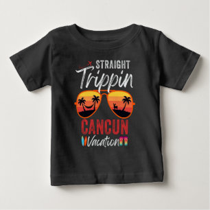 ストレートトリピンカンクンメキシコカップルファミリー2025 ベビーTシャツ