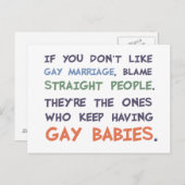 ストレートピープルがゲイベビー ポストカード (正面/裏面)