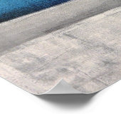 ストレートフォワードティール(緑がかった色)とグレー抽象芸術アート ポスター (角)