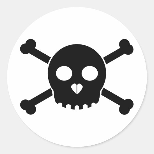 ストレートブラックデースのヘッドステッカー ラウンドシール (正面)