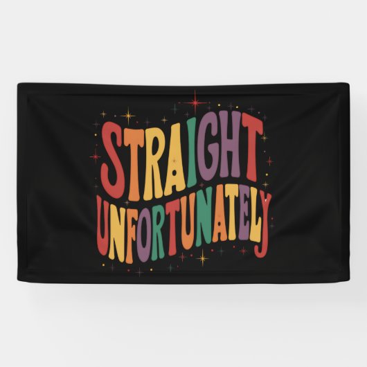 ストレート残念グルービーLGBTQプライドゲイ 横断幕 (横)
