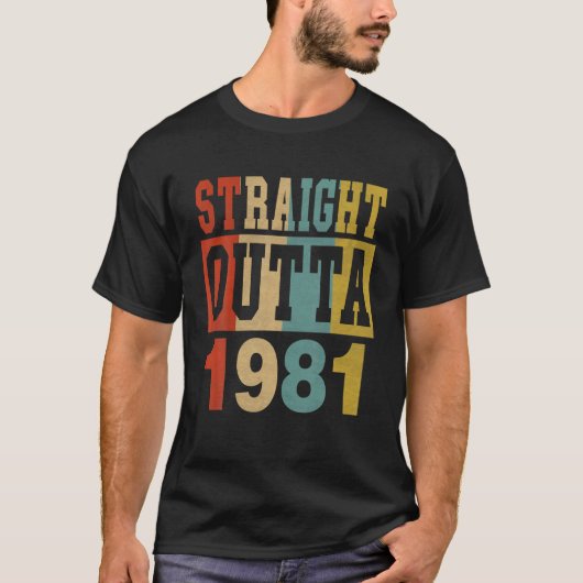 ストレート1981年40歳の誕生日40歳の男の子 Tシャツ (正面)