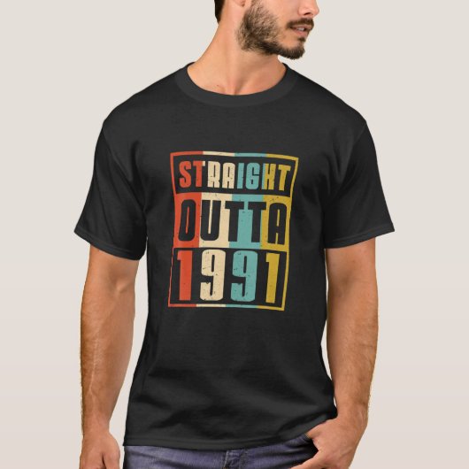 ストレート1991年ヴィンテージ30歳30誕生 Tシャツ (正面)