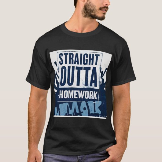 ストレート・アウタ・ホームワーク Tシャツ メンズ用 (正面)