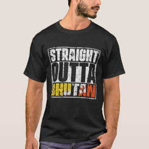 ストレート・アウトタ・ブータン国旗 Tシャツ