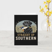 ストレート アップ ドッグ ハンティング ダック サザン メンズ ハンティング カード (黄色い花)