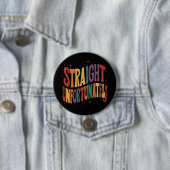 ストレート 残念ながらグルーヴィー LGBTQプライド ゲイ 缶バッジ (インサイチュ)