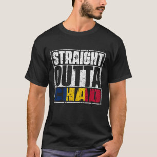 ストレートouttaチャド国旗 tシャツ