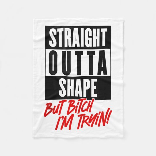 ストレートoutta形が私の女のおもしろい人のWor フリースブランケット (正面)