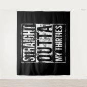 ストレートOutta 40th誕生日パーティー背景バナー タペストリー (正面)