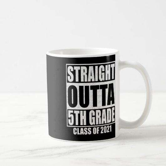 ストレートoutta 5年生の学校卒業クラスO コーヒーマグカップ (右)