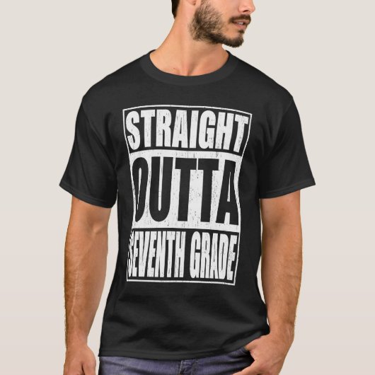 ストレートoutta 7年生7年生の学校卒業 tシャツ (正面)