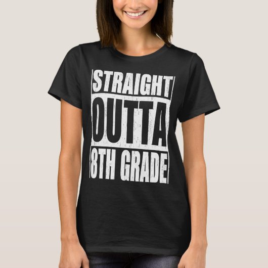 ストレートoutta 8年生8年生スクール卒業 tシャツ (正面)