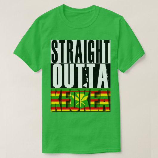 ストレートOutta Keokea Hawaii Kanaka Maoli Flag by Tシャツ (デザイン正面)