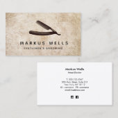 ストレー素朴トカミソリ理容師ショップ 名刺 (正面/裏面)