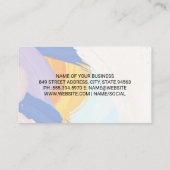 ストロカラフルッ絵を描ク |クリエイティブ 芸術的 名刺 (裏面)