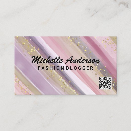 ストロカラフルッ絵を描ク | 金ゴールドフレーク | QRスキャン 名刺 (正面)