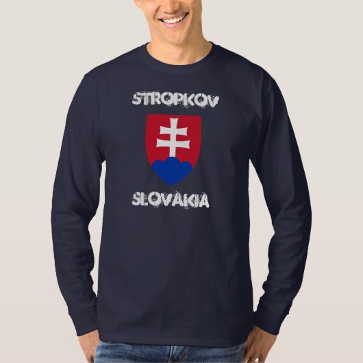 ストロプコフ、腕のコートを持つスロバキア Tシャツ (正面)