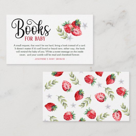 ストロベリかわいらしー予約リクエスト赤ちゃんシャワーエンクロージャ エンクロージャーカード (正面/裏面)