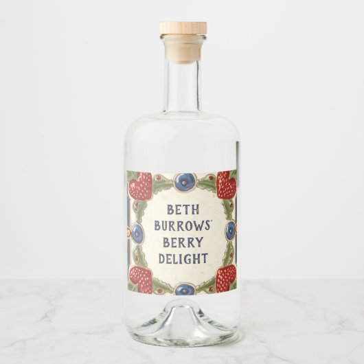 ストロベリカスタムープレートハウス名プラーク標識 リキュールボトルラベル (正面)