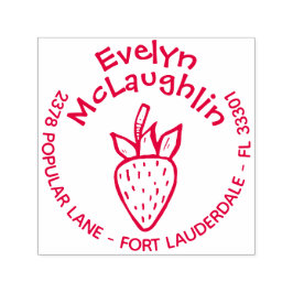 ストロベリカスタム差出人住所プレインクスタンプ セルフインキングスタンプ