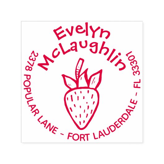 ストロベリカスタム差出人住所プレインクスタンプ セルフインキングスタンプ (デザイン)