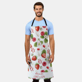 ストロベリパーソナライズされたー&カプセル薬局 エプロン (着用した状態)