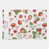 ストロベリパーソナライズされたー&カプセル薬局 キッチンタオル (横)
