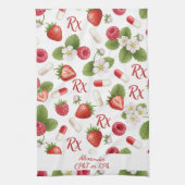 ストロベリパーソナライズされたー&カプセル薬局 キッチンタオル (縦)