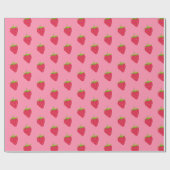 ストロベリーかわいい審美的トロピカルベリーフルーツ ラッピングペーパー (フラット)