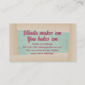 ストロベリーさくらんぼパイ果実パイのベーカリーベーキング 名刺 (裏面)