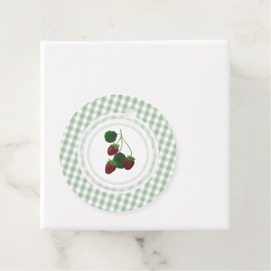 ストロベリーつる植物ジンガムパーソナライズされたメッセージカード フェイバータグ (インサイチュ)