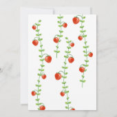 ストロベリーつる植物レッドベリー1 1歳の誕生日 招待状 (裏面)