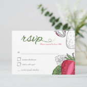 ストロベリーつる植物RSVPカード 出欠カード (スタンド正面)