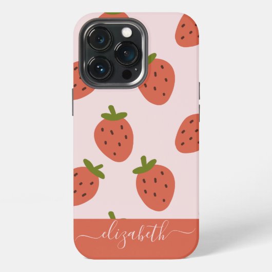 ストロベリーのスクリプト iPhoneケース (裏面)
