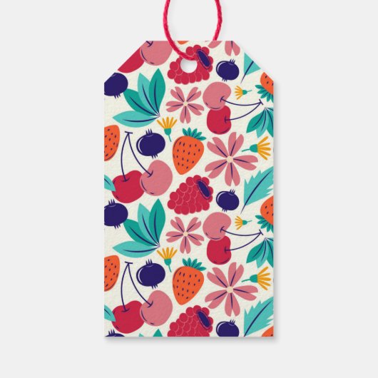 ストロベリーのブルーベリー赤ちゃんシャワートロピカル ギフトタグ (裏面)