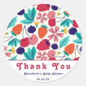 ストロベリーのブルーベリー赤ちゃんシャワートロピカル ラウンドシール (正面)