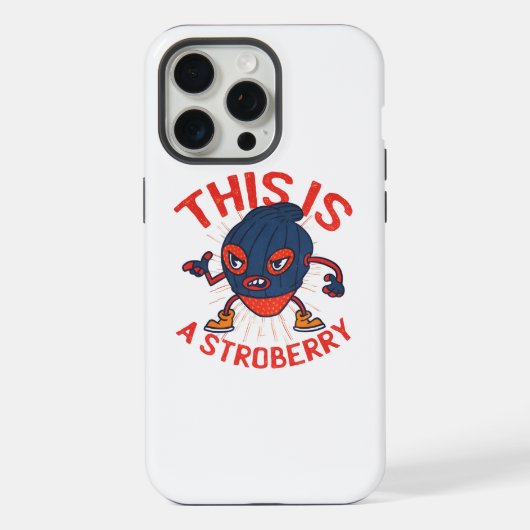 ストロベリーの変顔マスクアート iPhoneケース (裏面)