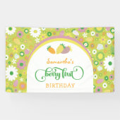 ストロベリーの最初の誕生日バナー 横断幕 (横)