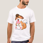 ストロベリーアイスクリームキツネ Tシャツ (正面)