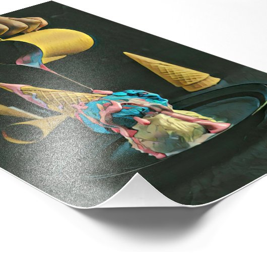 ストロベリーアイスクリームコーン フォトプリント (角)